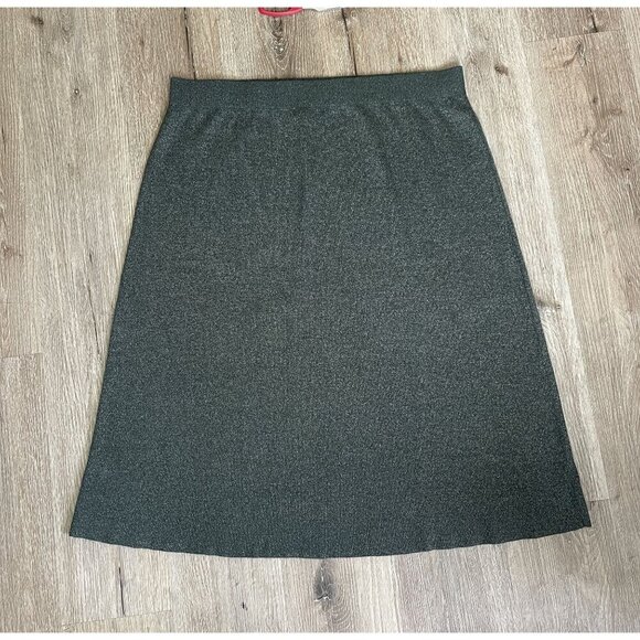 Holiday Midi Sweater Skirt XXL Green Holiday Shimmer Pull On Lurex Banana Republ - Picture 8 of 12
